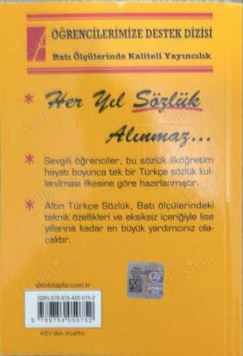 ALTIN TÜRKÇE SÖZLÜK-TEMEL EĞİTİM: TDK Uyumlu