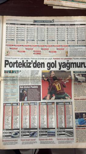 FOTOMAÇ SPOR GAZETESİ - TURKISH NEWSPAPER - DOĞUM GÜNÜ HEDİYESİ  - EKSİKSİZ TAM TAKIM GAZETE - 11 HAZİRAN 2002 FATİH TERİM - ORTEGA - SERGINHO - ROBERTO CARLOS - GUIMARAES - ŞENOL GÜNEŞ - SAMET AYBABA - METİN AKTAŞ - PETKOV - MUZAFFER BLAZER - GÜNGÖR ŞAHİNKAYA - FATİH DOĞAN - VEHBI ALTUNÇUL - M.YILMAZ ŞENOL  ORTEGA’YA MISİLLEME SERGINHO’YLA - CEZAYİR OLMAYALIM - 1982 HATIR ŞİKESİ - FIFA’YA UYARI YAPILMALI - PORTEKİZ COŞTU 4-0 - TEZGAH BAŞLADI - TRABZON DÜŞMANLIĞI - FIRTINA DEVAM EDECEK - AKTAŞ İDDİALI - ŞAMPİYONLUK YAŞAMALIYIM - SPORSEVERLER İÇİN KARE BULMACA - BÜYÜK KARŞILAMA  GALATASARAY - FENERBAHÇE - BEŞİKTAŞ - TRABZONSPOR - MİLAN - BREZİLYA - KOSTA RİKA - ÇİN - FRANSA - DANİMARKA - URUGUAY - SENEGAL - KAMERUN - ALMANYA - İRLANDA - SUUDİ ARABİSTAN - PORTUGAL - POLONYA - NAC BREDA STADI - AVRUPA ŞAMPİYONLAR LİGİ - 2002 DÜNYA KUPASI
