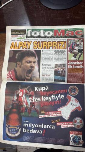 FOTOMAÇ SPOR GAZETESİ - TURKISH NEWSPAPER - DOĞUM GÜNÜ HEDİYESİ  - EKSİKSİZ TAM TAKIM GAZETE - 13 HAZİRAN 2002 ALPAY ÖZALAN - ASTON VILLA - FATİH TERİM - ORTEGA - RAUL - MENDIETA - ÜMİT DAVALA - ANGELOTTI - ŞENOL GÜNEŞ - ÖZHAN CANAYDIN - ORHAN YÜZEN - HAMİT KAŞELİ - RAPAIÇ - OĞUZ ÇETİN - RECEP - ALİ AKDENİZ - ALİ GÜNEŞ - TUNCAY - ALL MÜFİT GÜRTUNA - YILDIRIM ÖNVERDİ - BAYRAM AYDIN  CIMBOM ALPAY’I ALIYOR - ORTEGA YIKILDI FENERLİ SEVİNDİ - İSPANYA’NIN ŞAKASI YOK - BİR İHTİMAL DAHA YOK - RAPAIÇ KESTİ ATTI GİTMİYORUM - UEFA’DAN STADA TAM NOT - SARACOĞLU’NA BELEDİYE DESTEĞİ - PABUÇ PAHALI - BAYRAK OPERASYONU TİŞÖRT DESENİ OLDU - ÜMİT: İÇİNİZ RAHAT OLSUN - SAMİ YEN YENİLENİYOR - FLORYA’DA TURNUVA - KOMBİNE SIKINTI %50 - ASLAN’DA YALAN RÜZGÂRI  GALATASARAY - FENERBAHÇE - BEŞİKTAŞ - ASTON VILLA - MİLAN - REAL MADRİD - BREZİLYA - KOSTA RİKA - ÇİN - FRANSA - DANİMARKA - NİJERYA - İNGİLTERE - GÜNEY AFRİKA - İSPANYA - SLOVENYA - PARAGUAY - MEKSİKA - İTALYA - EKVADOR - HIRVATİSTAN - ŞÜKRÜ SARACOĞLU