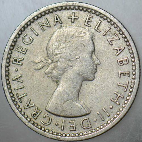 BİRLEŞİK KRALLIK 6 PENCE 1956 KRALİÇE II. ELİZABETH 19,5 mm İNGİLTERE.