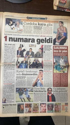 FOTOMAÇ SPOR GAZETESİ - TURKISH NEWSPAPER - DOĞUM GÜNÜ HEDİYESİ  - EKSİKSİZ TAM TAKIM GAZETE - 21 HAZİRAN 2002 CUMA  ALMEYDA - JILBERTO SILVA - SADETTİN SARAN - HAKAN BİLAL KUTLUALP - LORANT - ALİ GÜNEŞ - WASHINGTON - REVIVO - ORTEGA - CEYHUN - YUSUF - OKTAY - MUSTAFA DOĞAN - RAPAIÇ - OGÜN - MONDRAGON - HASAN ŞAŞ - CAPONE - FATİH TERİM - MAURICIO POCHETTINO - DJALMINHA - ALPAY ÖZALAN - HAKAN ŞÜKÜR - ŞENOL GÜNEŞ - BRUNO METSU  ALMEYDA TRANSFERİNDE SON TANGO: FENERBAHÇE KARAR AŞAMASINDA, JILBERTO SILVA İÇİN BREZİLYA’DA GÖRÜŞMELER - SADETTİN SARAN VE HAKAN BİLAL KUTLUALP RAPOR SUNACAK - REVIVO: “BOMBA GİBİ GELİYORUM, ŞAMPİYONLAR LİGİ VE TÜRKİYE’DE ZİRVEYE ÇIKACAĞIZ” - ALİ GÜNEŞ ALMANYA’DA AİLESİNE EV ALDI - GALATASARAY HASAN ŞAŞ’A 3 YIL İÇİN 3.3 MİLYON DOLAR TEKLİF HAZIRLIYOR - MONDRAGON’UN FRANSA YASAĞI KALKTI - CAPONE BREZİLYA’DA ACI GÜNLER YAŞIYOR - GALATASARAY POCHETTINO İÇİN ATAKTA, DJALMINHA GÜNDEMDE - SENEGAL TEKNİK DİREKTÖRÜ METSU: “TÜRKİYE’Yİ GEÇMEDEN YARI FİNALİ DÜŞÜNMEK DOĞRU D