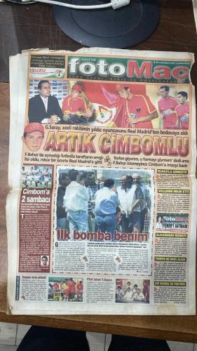 FOTOMAÇ SPOR GAZETESİ - TURKISH NEWSPAPER - DOĞUM GÜNÜ HEDİYESİ  - EKSİKSİZ TAM TAKIM GAZETE -29 HAZİRAN 2002 CUMARTESİ  ELVIR BALİÇ - BURAK ELMAS - FATİH TERİM - HASAN ŞAŞ - ERGÜN PENBE - HAKAN ŞÜKÜR - HAKAN ÜNSAL - OKAN BURUK - ÜMİT DAVALA - RÜŞTÜ REÇBER - ALPAY ÖZALAN - BÜLENT KORKMAZ - YILDIRAY BAŞTÜRK - EMRE BELÖZOĞLU - ŞENOL GÜNEŞ - AZİZ YILDIRIM - ARIEL ORTEGA - REVIVO - GILBERTO SILVA - NİHAT KAHVECİ - SİMAO - HALUK ULUSOY  TÜRKİYE GÜNEY KORE İLE ÜÇÜNCÜLÜK MAÇINDA: “HAYDİ TÜRKİYE ŞEREF KÜRSÜSÜNE” - MAÇ BUGÜN 14.00’TE DAEGU’DA, HAKEM KUVEYT’TEN MANE - HAKAN ÜNSAL VE OKAN BURUK İLK 11’DE, HAKAN ŞÜKÜR FORVETTE - BREZİLYA-ALMANYA FİNALİ YARIN YOKOHAMA’DA - ELVIR BALİÇ GALATASARAY’A İMZA ATTI, “KEFEN GİYERİM, CİMBOM FORMASI GİYMEM” SÖZLERİNİ İNKAR ETTİ - BALİÇ’E 3+1 YILLIK SÖZLEŞME VE YILLIK 1 MİLYON DOLAR GARANTİ - GALATASARAY BREZİLYA’DAN FABIO PINTO VE FELIPE’Yİ GETİRİYOR - FATİH TERİM: “İLK BOMBA BENİM” - PSG’DEN ALEX İÇİN GÖRÜŞMELER SÜRÜYOR - MİLLİ TAKIM POSTERİ TAM SAYFA