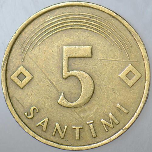 LETONYA 5 SANTIMU 1992 LATVİYA.