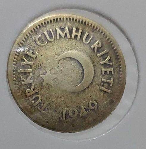 1949 10 KURUŞ ORİJİNAL MADENİ PARA B2CC1 NADİR