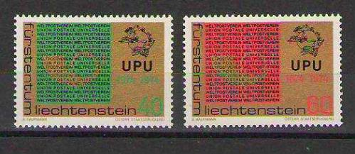 Liechtenstein 1974 UPU 100. Yıl MNH Pul Serisi