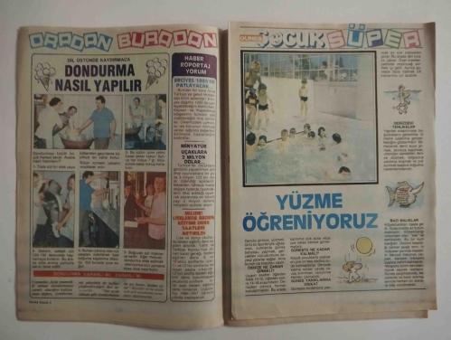 GÜNEŞ ÇOCUK 7 HAZİRAN 1986 ( BUFFALO BİLL- MANGA,ŞEKER KIZ CANDY ) + GÜNEŞ ÇOCUK EKSTRA/ ARKA KAPAKTA ÇİKLET REKLAM, HAFİYE BIDIK-ÜLKER