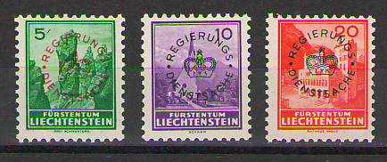 Liechtenstein 1937 Resmi Pullar - 3 adet