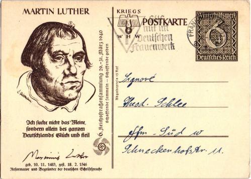 1940 ALMANYA SAVAŞ POSTA KARTI - MARTİN LUTHER