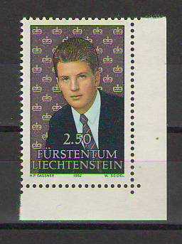 Liechtenstein 1992- Tahtın Varisi Alois- MNH