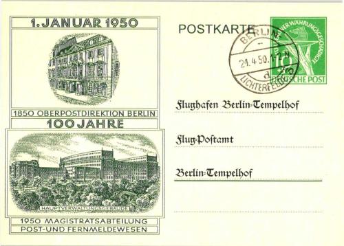 1950 ALMANYA BERLİN POSTA İDARESİ 100. YIL HATIRA KARTI