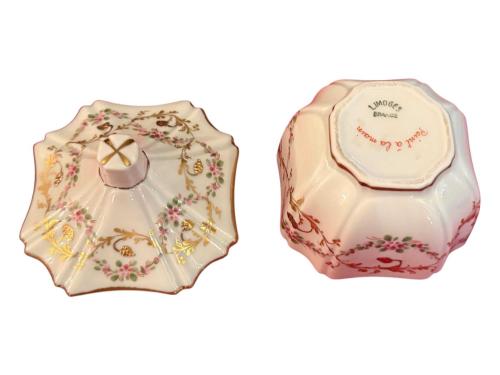 limoges el boyaması şekerlik - 9 cm x 7,5 cm x 7,5 cm