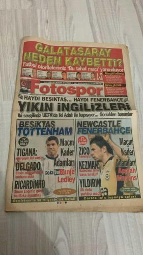 FOTOSPOR SPOR GAZETESİ - TURKISH NEWSPAPER - DOĞUM GÜNÜ HEDİYESİ  - EKSİKSİZ TAM TAKIM GAZETE -  19 EKİM 2006 PERŞEMBE  GALATASARAY - BEŞİKTAŞ - FENERBAHÇE - NEWCASTLE UNITED - TOTTENHAM HOTSPUR - CLUB BRUGGE - BAYER LEVERKUSEN - D.BÜKREŞ - MANCHESTER UNITED - ATLETICO MADRID - FERNANDO TORRES - YILDIRIM DEMİRÖREN - JEAN TIGANA - DELGADO - RİCARDİNHO - SINAN ENGİN - RUNJE - LEDLEY KING - EDGAR DAVIDS - MARTIN JOL - APPİAH - MARTINS - KEZMAN - CARLOS  GALATASARAY DEVLER LİGİ’NDE ERKEN GOLLE BAŞLADI AMA İKİ GARİP GOL VE HATALAR SONUCU YİNE HÜSRANA UĞRADI - FUTBOL OTORİTELERİ: “AH, O YARIM SAATLİK GALATASARAY” - BEŞİKTAŞ UEFA KUPASI’NDA TOTTENHAM İLE KARŞILAŞIYOR, SİNAN ENGİN: “RİCARDİNHO OLMADAN ASLA” - TIGANA RİCARDİNHO’YU İLK 11’DE DENEDİ, SAMBACI OYUN KURUCU OLACAK - DEMİRÖREN’İN 50 MİLYON EUROLUK HAYALİ: FERNANDO TORRES - MANCHESTER UNITED TORRES İÇİN 30 MİLYON EURO VE İKİ FUTBOLCU TEKLİF ETTİ, ATLETICO REDDETTİ - TOTTENHAM’IN YILDIZI EDGAR DAVIDS: “BİZ BEŞİKTAŞ’TAN DAHA İYİ TAKIMIZ”