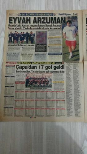 FOTOSPOR SPOR GAZETESİ - TURKISH NEWSPAPER - DOĞUM GÜNÜ HEDİYESİ  - EKSİKSİZ TAM TAKIM GAZETE -  21 EKİM 2006 CUMARTESİ  CANER ERKİN - ANDERSON - WOOTER - JOHANA - BALILI - ADAMA COULIBALY - ERIK GERETS - YILDIRIM DEMİRÖREN - JEAN TIGANA - DELGADO - RİCARDİNHO - RUNJE - NOBRE - GÖKHAN ZAN - ERSEN MARTİN - ZİYA DOĞAN - ZİYYAT KAFKAS - HÜSEYİN ÇİMSİR - JOSE KLEBERSON - KAROL PECZE - FARUK HADŽIBEGIĆ - SEDAT PEKER - HAKAN BALTA - SERVET ÇETİN - HOLSKO - ZELENKA - MONDRAGON - HASAN ŞAŞ - CARRUSCA - FATİH TERİM  VESTEL MANİSA İLK YENİLGİSİNİ ALDI: SİVASSPOR 3-2 KAZANDI, BALİLİ TARİHE GEÇTİ - TRABZONSPOR GENÇLERBİRLİĞİ’NE 3-0 YENİLDİ, ŞAMPİYONLUK UMUTLARI SARSILDI - GALATASARAY BUGÜN ERCİYES DEPLASMANINDA, HAKAN ŞÜKÜR VE HASAN ŞAŞ KADRO DIŞI - GERETS’E YÖNETİMDEN EK KREDİ ÇIKTI - MONDRAGON REST ÇEKTİ: “SEZON SONU ÜLKEME DÖNÜYORUM” - FENERBAHÇE NEWCASTLE’A 1-0 YENİLDİ, ZICO: “BEN EMİR ALMAM, KADROYU BEN YAPARIM” - İNGİLİZ BASINI EMRE’Yİ ELEŞTİRDİ, “ÖPÜLDÜN EMRE” MAİLLERİ YAĞDI - BEŞİKTAŞ TOTT