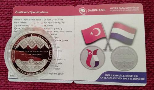 Hollanda Dostluk Antlaşması Gümüş Hatıra Parası