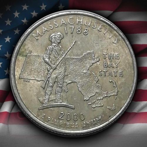 ABD 2000 Yılı ¼ Dolar Massachusetts ÇİLALTI