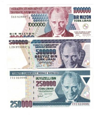 7.Emisyon Kağıt Para Lotu (3 Adet) - ÇİL TCK10239