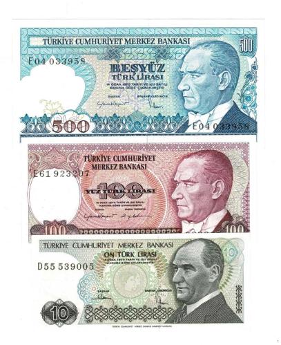 7.Emisyon Kağıt Para Lotu (3 Adet) - ÇİL TCK10241