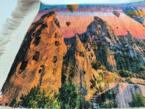 Kapadokya Balon Temalı Halı - Mouse Pad - MAsa Üzeri Dokuma Halı - Kapadokya Hediyelik --- 01