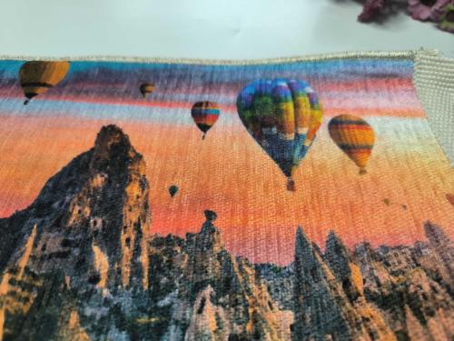 Kapadokya Balon Temalı Halı - Mouse Pad - MAsa Üzeri Dokuma Halı - Kapadokya Hediyelik --- 01