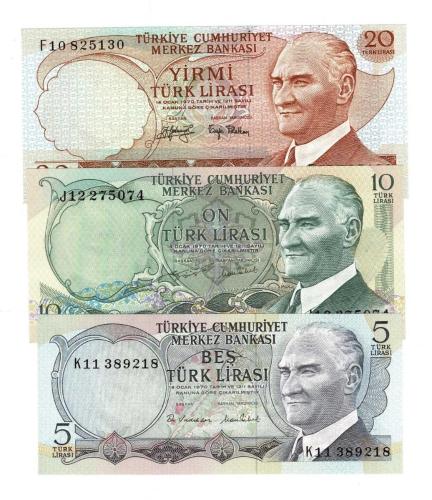 6.Emisyon Kağıt Para Lotu (3 Adet) - ÇİL TCK10243