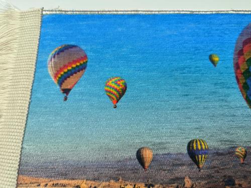 Kapadokya Balon Temalı Halı - Mouse Pad - MAsa Üzeri Dokuma Halı - Kapadokya Hediyelik --- 009