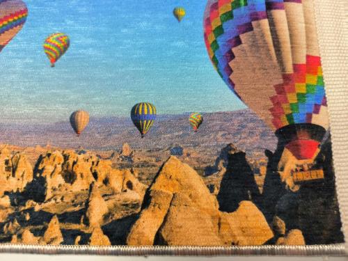 Kapadokya Balon Temalı Halı - Mouse Pad - MAsa Üzeri Dokuma Halı - Kapadokya Hediyelik --- 009