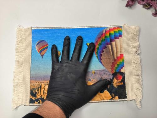 Kapadokya Balon Temalı Halı - Mouse Pad - MAsa Üzeri Dokuma Halı - Kapadokya Hediyelik --- 009