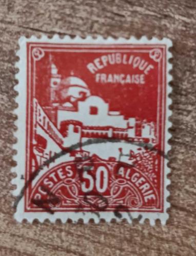 Fransız İşgalindeki Cezayir  _ damgalı pul