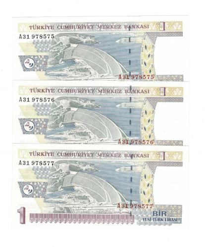 8.Emisyon 1.Tertip 1 Yeni Türk Lirası (1 YTL) Seri Takipli *A31* - ÇİL TCK10245