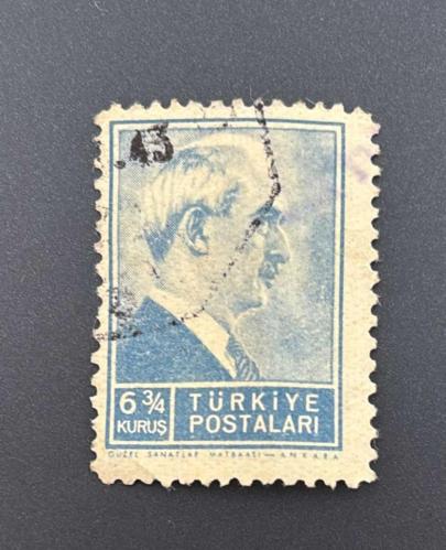 Türk Pulu - Turkish Stamp -  Postadan Geçmiş Pul Filateli - DAMGALI - İSMET İNÖNÜ TEMALI PUL, 6 3/4 KURUŞ - Türkiye Cumhuriyeti - NOSTALJİK DOĞUM GÜNÜ HEDİYESİ