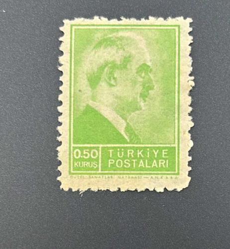 Türk Pulu - Turkish Stamp -  Postadan Geçmiş Pul Filateli - İSMET İNÖNÜ TEMALI PUL, 0.50 KURUŞ - Türkiye Cumhuriyeti - NOSTALJİK DOĞUM GÜNÜ HEDİYESİ