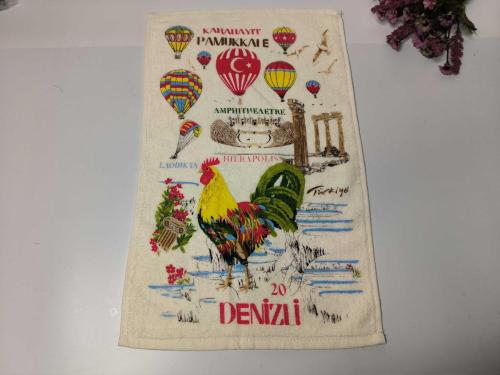 LOT.20 » Denizli Pamukkale Havlu - Denizli Horozu - Travertenler Temalı Mutfak Havlusu - Pamukkale Hediyelik --- 007