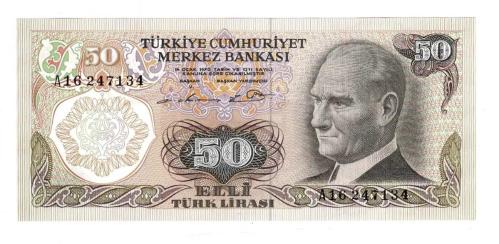 6.Emisyon 1.Tertip 50 Lira  Seri A16 - ÇİL TCK10246
