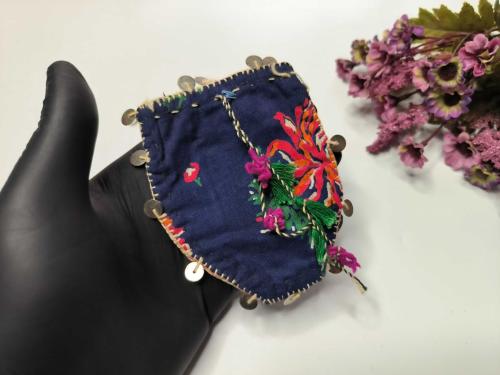 Antika Para Kesesi - Eskilerden işlemeli Kese - Antika Kese - Osmanlı Tarzı Para Altın Kesesi - Bozuk Para Kesesi - 003