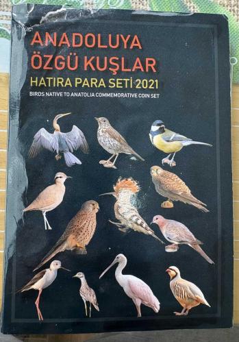 Bakır & Nikel Çift Seri 24 adet 2021 Anadolu’ya Özgü Kuşlar Hatıra Para Seti – Darphane Albümü – Çil Paralar
