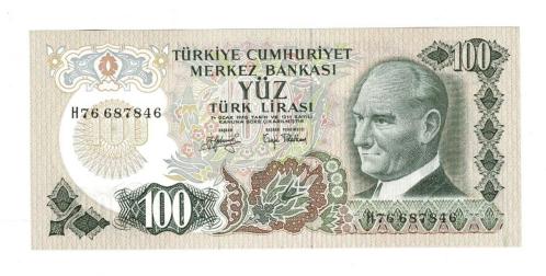 6.Emisyon 2.Tertip 100 Lira Seri H76 *Seri No Fosforlu* - ÇİL TCK10250