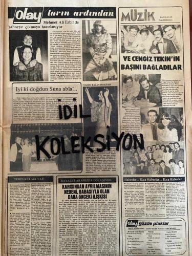 OLAY HAFTALIK MAGAZİN GAZETESİ - DOĞUM GÜNÜ HEDİYESİ (TURKİSH - NEWSPAPER) - 6 KASIM 1981 - TAM TAKIM 8 SAYFADIR -Lusi-Charlene Tilton-John Mercedes-Bulut Aras-Perihan-Mehmet Ali Erbil-Suna Pekuy-Fatma Girik-Cengiz Tekin-Ercan Turgut-Bulut Aras-Selami Şahin-Nuri Sesen-Mustafa Topaloğlu-Atila Yelken-Halit Çelikoğlu-Barış Manço-İtır Müftüoğlu-Bilgay Çağlar-Tarık Akan-Ajda Pekkan-Rüçhan Adlı-Türkan Şoray-Onat Kutlar-Cüneyt Arkın-Yusuf Sezgin-Hülya Süer-Leyla Sayar-Muzaffer Tema-Agâh Özgüç-Lusi’nin korkunç itirafı-Olay objektifi Lusi’nin evinde-Bulut Aras’ın gizli aşkı-Doğrusu gazetecilik hiç de kolay değilmiş-İstikbalini bir hayale bağladı-Geliyor son yılların en güzel yıllığı-Mehmet Ali Erbil de sahneye çıkmaya hazırlanıyor-İyi ki doğdun Suna abla-Ve Cengiz Tekin’in başını bağladılar-Yerin kulağı var-Hayalet aramızda dolaşıyor-Karısından ayrılmasının nedeni babasıyla olan dahli önceki ilişkisi-Halhal-Hediyeli bulmaca-Bu haftaki falınız-Bütün borçlarını ödeyen Tarık Akan’ın ne dükkanı kal