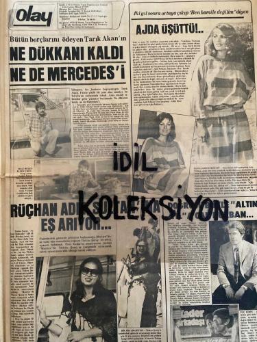 OLAY HAFTALIK MAGAZİN GAZETESİ - DOĞUM GÜNÜ HEDİYESİ (TURKİSH - NEWSPAPER) - 6 KASIM 1981 - TAM TAKIM 8 SAYFADIR -Lusi-Charlene Tilton-John Mercedes-Bulut Aras-Perihan-Mehmet Ali Erbil-Suna Pekuy-Fatma Girik-Cengiz Tekin-Ercan Turgut-Bulut Aras-Selami Şahin-Nuri Sesen-Mustafa Topaloğlu-Atila Yelken-Halit Çelikoğlu-Barış Manço-İtır Müftüoğlu-Bilgay Çağlar-Tarık Akan-Ajda Pekkan-Rüçhan Adlı-Türkan Şoray-Onat Kutlar-Cüneyt Arkın-Yusuf Sezgin-Hülya Süer-Leyla Sayar-Muzaffer Tema-Agâh Özgüç-Lusi’nin korkunç itirafı-Olay objektifi Lusi’nin evinde-Bulut Aras’ın gizli aşkı-Doğrusu gazetecilik hiç de kolay değilmiş-İstikbalini bir hayale bağladı-Geliyor son yılların en güzel yıllığı-Mehmet Ali Erbil de sahneye çıkmaya hazırlanıyor-İyi ki doğdun Suna abla-Ve Cengiz Tekin’in başını bağladılar-Yerin kulağı var-Hayalet aramızda dolaşıyor-Karısından ayrılmasının nedeni babasıyla olan dahli önceki ilişkisi-Halhal-Hediyeli bulmaca-Bu haftaki falınız-Bütün borçlarını ödeyen Tarık Akan’ın ne dükkanı kal