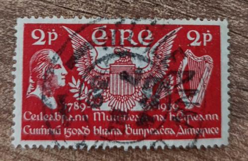 İrlanda 1939 Anayasa Washington Kartal ve Arp_ Damgalı