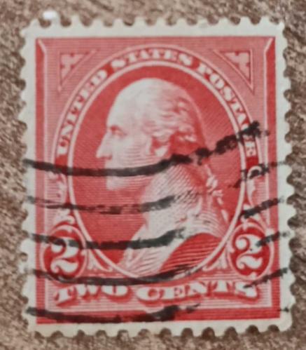ABD 1890 Washington_ damgalı pul