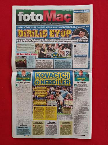 Poster - Leroy Aziz Sane - 18 Mayıs 2026 - Kasımpaşa 1-0 Galatasaray, Fenerbahçe 3-3 Eyüpspor, Trabzonspor 0-3 Gençlerbirliği, Antalyaspor, Kocaelispor, Kayserispor, Konyaspor, Ziraatbank Voleybol - Fotomaç Gazetesi - Tam Gazete
