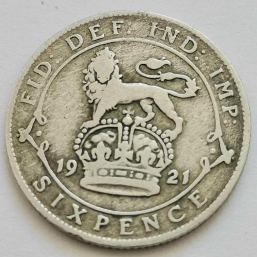LOT.14 » İNGİLTERE  1921  6 PENCE  GÜMÜŞ 2,83 GRAM