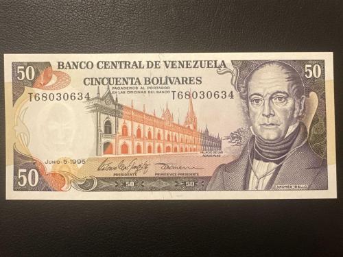 Venezuela 50 Bolivares 1995 . Çil.