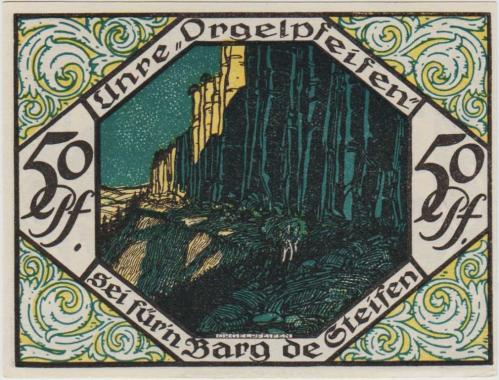 *** ALMANYA 50 PFENNİG 1921 NOTGELD-SCHEİBENBERG. ÇİL.