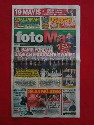 Galatasaray Uğurcan Çakır Posteri, Şampiyon Galatasaray, Recep Tayyip Erdoğan - 19 Mayıs 2026 - Fotomaç Gazetesi - Tam Gazete