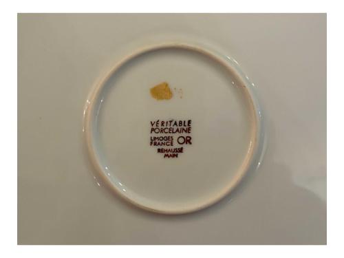 limoges el boyaması porselen duvar tabağı - 30 cm çapında