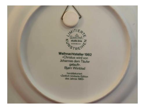 rosenthal porselen duvar tabağı - 28,5 cm çapında