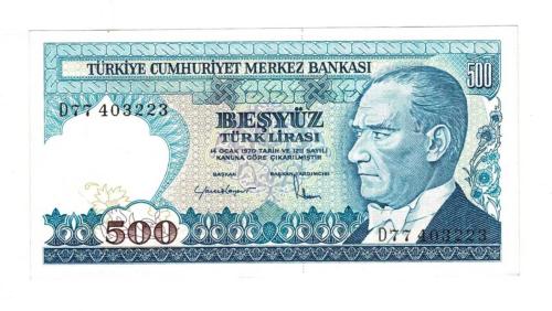 7.Emisyon 2.Tertip 500 Türk Lirası Seri D77 - ÇİL TCK10278