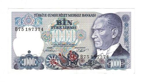 7.Emisyon 1.Tertip 1000 Türk Lirası Seri B75 - ÇİL TCK10279