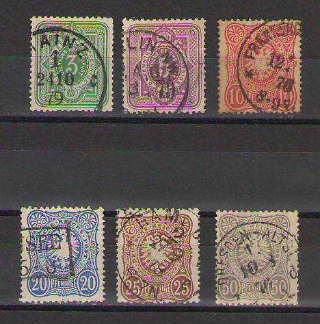 Almanya Deutsches Reich 1875 “PFENNIGE” Ziffer / Reichsadler Damgalı Tam Seri - (Kat: 55 €)